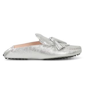 Tod’s Silver Slippers
